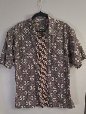 Keris Fashion 100% Cotton Men's Short-Sleeve Patterned Shirt - Multicolor Sz XL